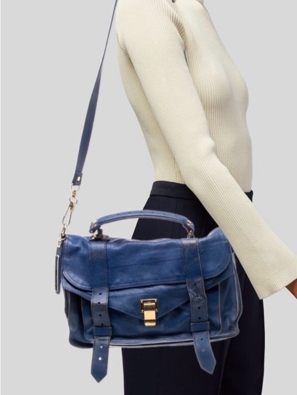 Proenza Schouler PS1 Medium Blue Leather Bag